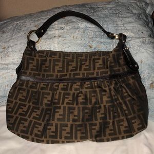 Tan and dark brown fendi bag, never used